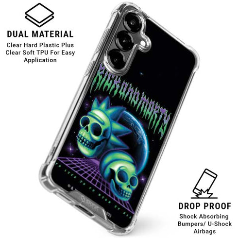 Adult Swim Rick and Morty Neon Skulls Galaxy S26 Clear Case