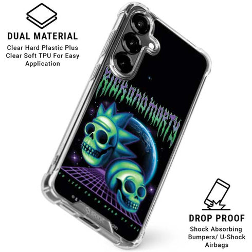 Adult Swim Rick and Morty Neon Skulls Galaxy S26 Plus Clear Case