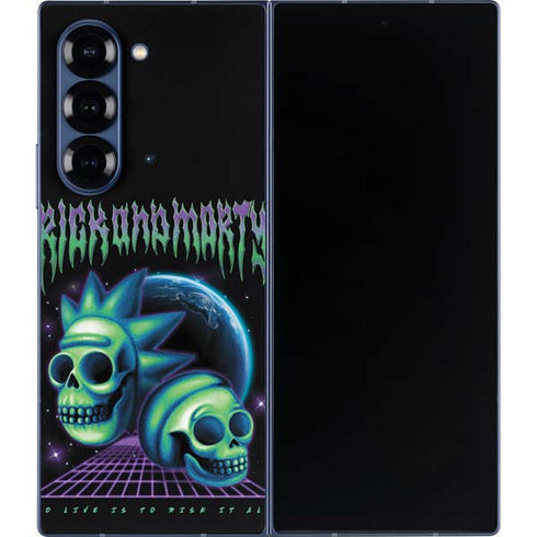 Adult Swim Rick and Morty Neon Skulls Galaxy Z Fold6 Skin