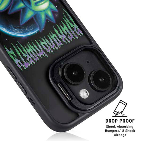 Adult Swim Rick and Morty Neon Skulls iPhone 13 Kickstand Case