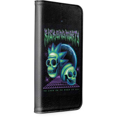 Adult Swim Rick and Morty Neon Skulls iPhone 15 Pro Folio Case