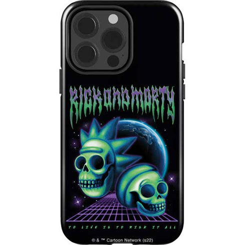 Adult Swim Rick and Morty Neon Skulls iPhone 15 Pro Impact Case