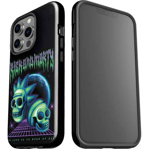 Adult Swim Rick and Morty Neon Skulls iPhone 15 Pro Impact Case