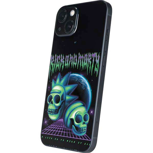 Adult Swim Rick and Morty Neon Skulls iPhone 15 Skin