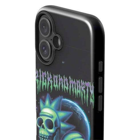 Adult Swim Rick and Morty Neon Skulls iPhone 16 Impact Case