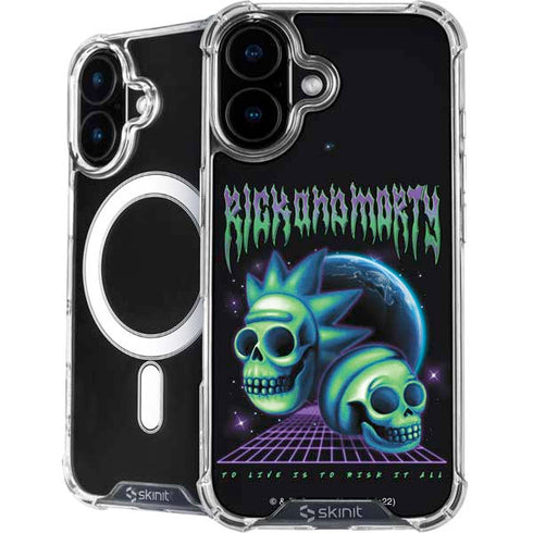 Adult Swim Rick and Morty Neon Skulls iPhone 16 Plus MagSafe Case