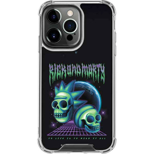 Adult Swim Rick and Morty Neon Skulls iPhone 16 Pro Clear Case