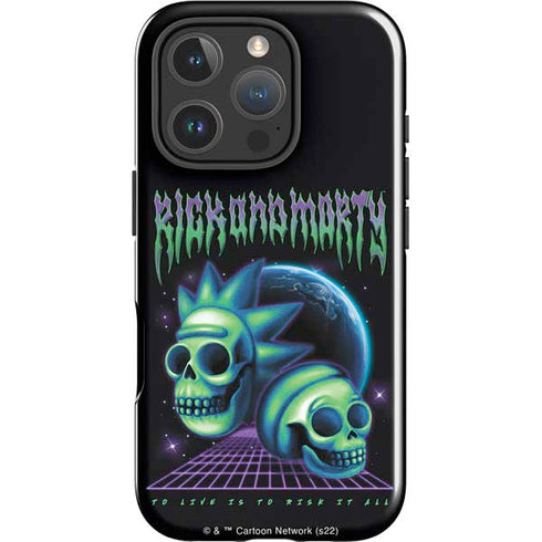 Adult Swim Rick and Morty Neon Skulls iPhone 16 Pro Impact Case