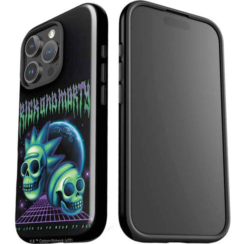 Adult Swim Rick and Morty Neon Skulls iPhone 16 Pro Impact Case