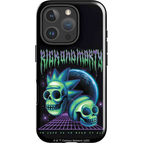 Adult Swim Rick and Morty Neon Skulls iPhone 16 Pro Magsafe Impact Case