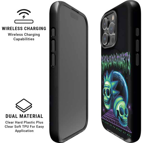 Adult Swim Rick and Morty Neon Skulls iPhone 16 Pro Magsafe Impact Case