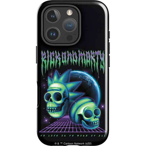 Adult Swim Rick and Morty Neon Skulls iPhone 16 Pro Max Magsafe Impact Case