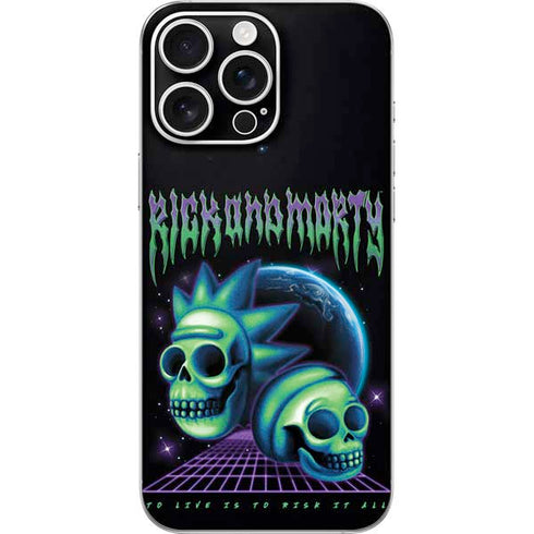 Adult Swim Rick and Morty Neon Skulls iPhone 16 Pro Max Skin
