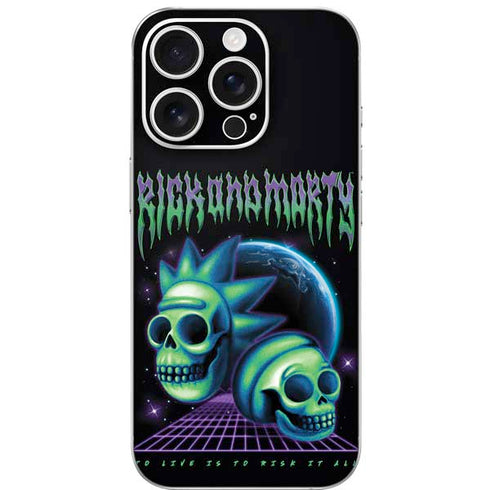 Adult Swim Rick and Morty Neon Skulls iPhone 16 Pro Skin