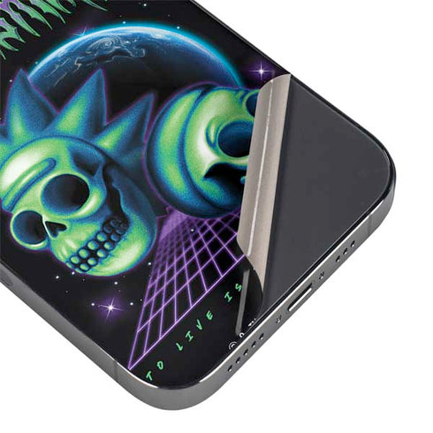 Adult Swim Rick and Morty Neon Skulls iPhone 16 Pro Skin