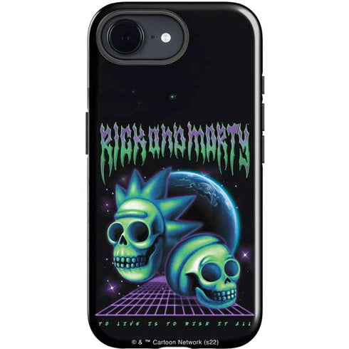 Adult Swim Rick and Morty Neon Skulls iPhone 16e Impact Case
