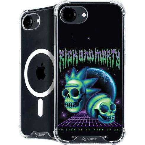 Adult Swim Rick and Morty Neon Skulls iPhone 16e MagSafe Case