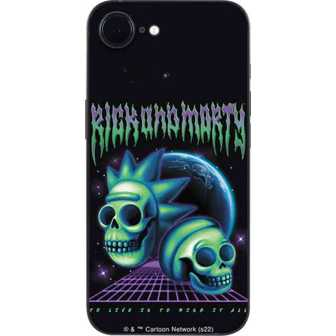 Adult Swim Rick and Morty Neon Skulls iPhone 16e Skin