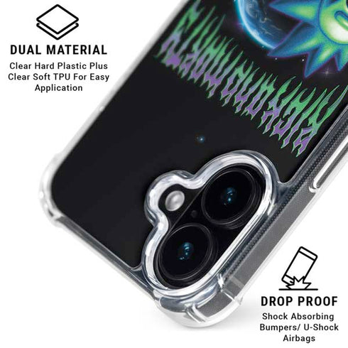 Adult Swim Rick and Morty Neon Skulls iPhone 17 Clear Case