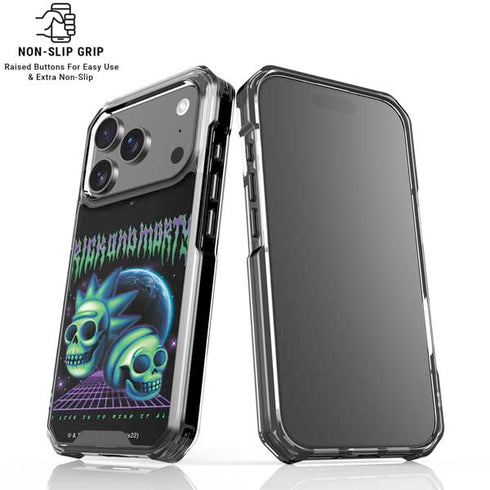 Adult Swim Rick and Morty Neon Skulls iPhone 18 Pro Clear Case