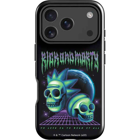 Adult Swim Rick and Morty Neon Skulls iPhone 18 Pro Impact Case