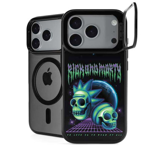 Adult Swim Rick and Morty Neon Skulls iPhone 18 Pro Max Kickstand Case