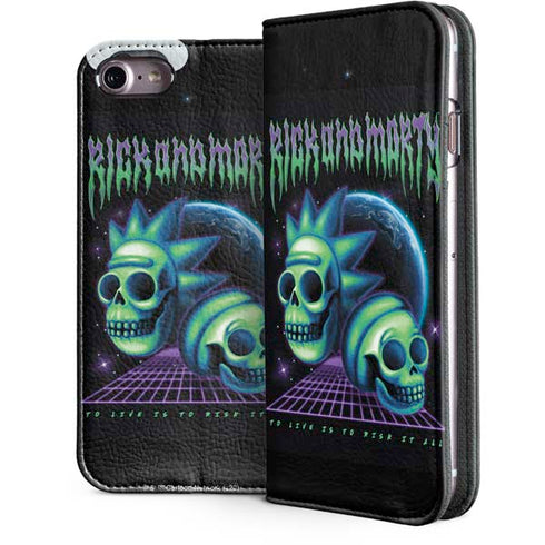 Adult Swim Rick and Morty Neon Skulls iPhone 7 Folio Case