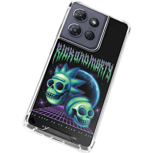 Adult Swim Rick and Morty Neon Skulls Moto G 5G (2025) Clear Case