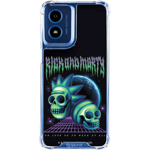 Adult Swim Rick and Morty Neon Skulls Moto G Play 4G (2024) Clear Case