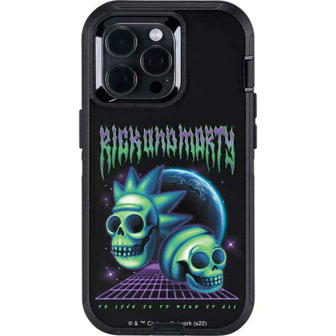 Adult Swim Rick and Morty Neon Skulls Otterbox Defender iPhone Skin