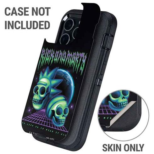 Adult Swim Rick and Morty Neon Skulls Otterbox Defender iPhone Skin