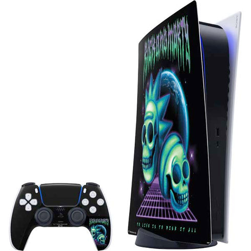 Adult Swim Rick and Morty Neon Skulls PlayStation PS5 Skins