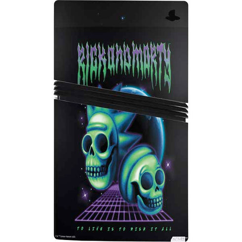 Adult Swim Rick and Morty Neon Skulls PS5 Pro Bundle Skin