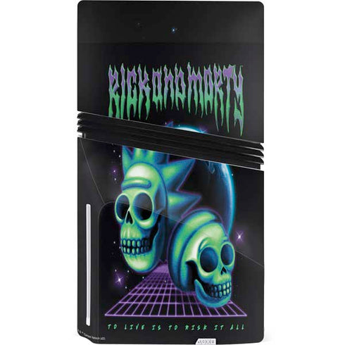 Adult Swim Rick and Morty Neon Skulls PS5 Pro Disk Bundle Skin