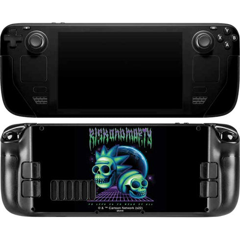 Adult Swim Rick and Morty Neon Skulls Steam Deck Handheld Gaming Computer OLED Skin