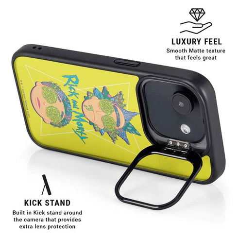 Adult Swim Rick and Morty Rick and Morty Portal Eyes iPhone 16e Kickstand Case