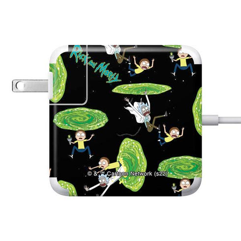 Adult Swim Rick and Morty Portal Pattern 85W Power Adapter (15 and 17 inch MacBook Pro Charger) Skin