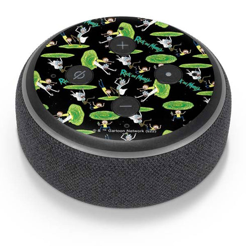 Adult Swim Rick and Morty Portal Pattern Amazon Echo Dot Skin