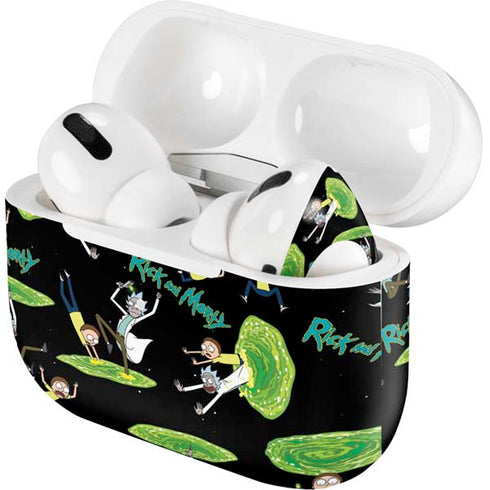Adult Swim Rick and Morty Portal Pattern Apple AirPods Pro Skin