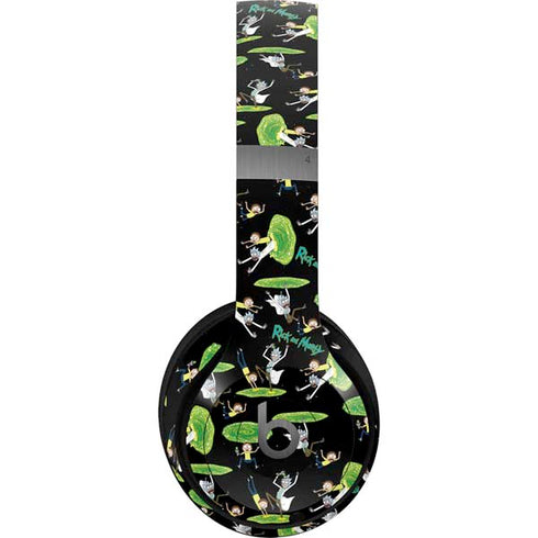 Adult Swim Rick and Morty Portal Pattern Beats Solo 4 Wireless Headphones Skin