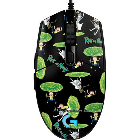 Adult Swim Rick and Morty Portal Pattern G203 Prodigy RGB Wired Gaming Mouse Skin