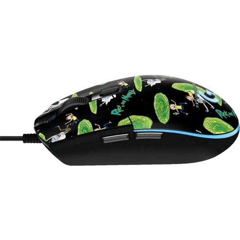Adult Swim Rick and Morty Portal Pattern G203 Prodigy RGB Wired Gaming Mouse Skin