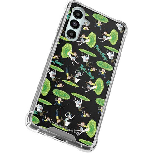 Adult Swim Rick and Morty Portal Pattern Galaxy A16 5G Clear Case