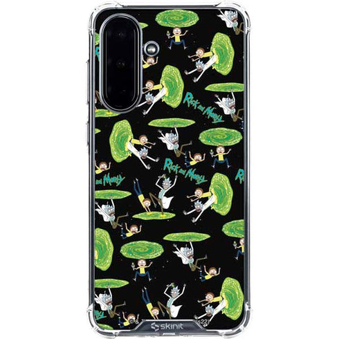 Adult Swim Rick and Morty Portal Pattern Galaxy A36 5G Clear Case