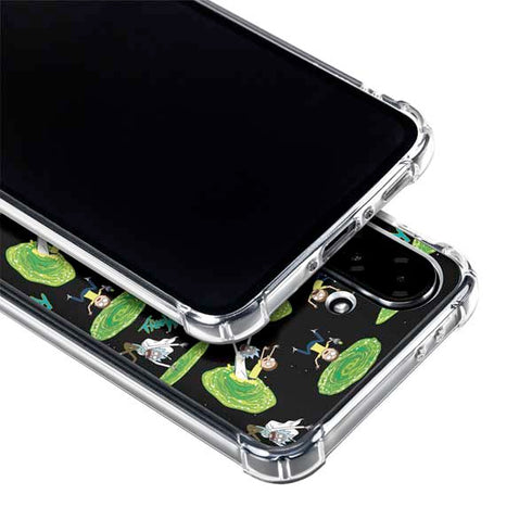 Adult Swim Rick and Morty Portal Pattern Galaxy A36 5G Clear Case