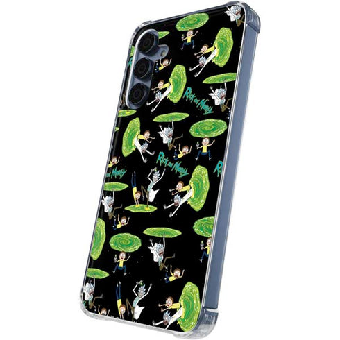 Adult Swim Rick and Morty Portal Pattern Galaxy A55 5G Clear Case