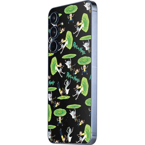 Adult Swim Rick and Morty Portal Pattern Galaxy A55 5G Skin