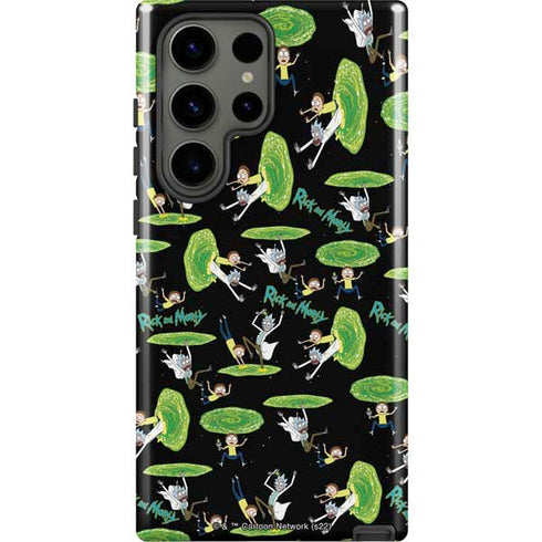 Adult Swim Rick and Morty Portal Pattern Galaxy S23 Ultra Pro Case