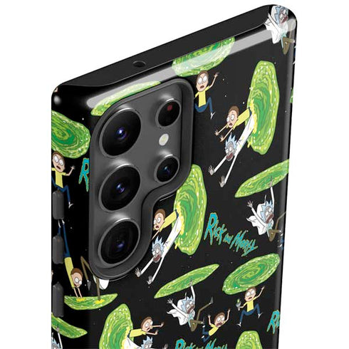 Adult Swim Rick and Morty Portal Pattern Galaxy S23 Ultra Pro Case
