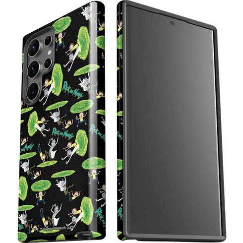 Adult Swim Rick and Morty Portal Pattern Galaxy S23 Ultra Pro Case